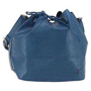 Authentic LOUIS VUITTON Epi Petit Noe Shoulder Bag Blue M44105 LV